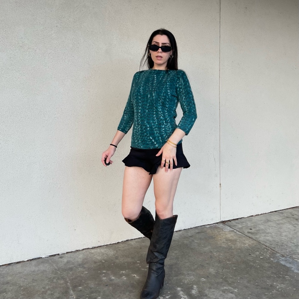 Patterned blue sweater